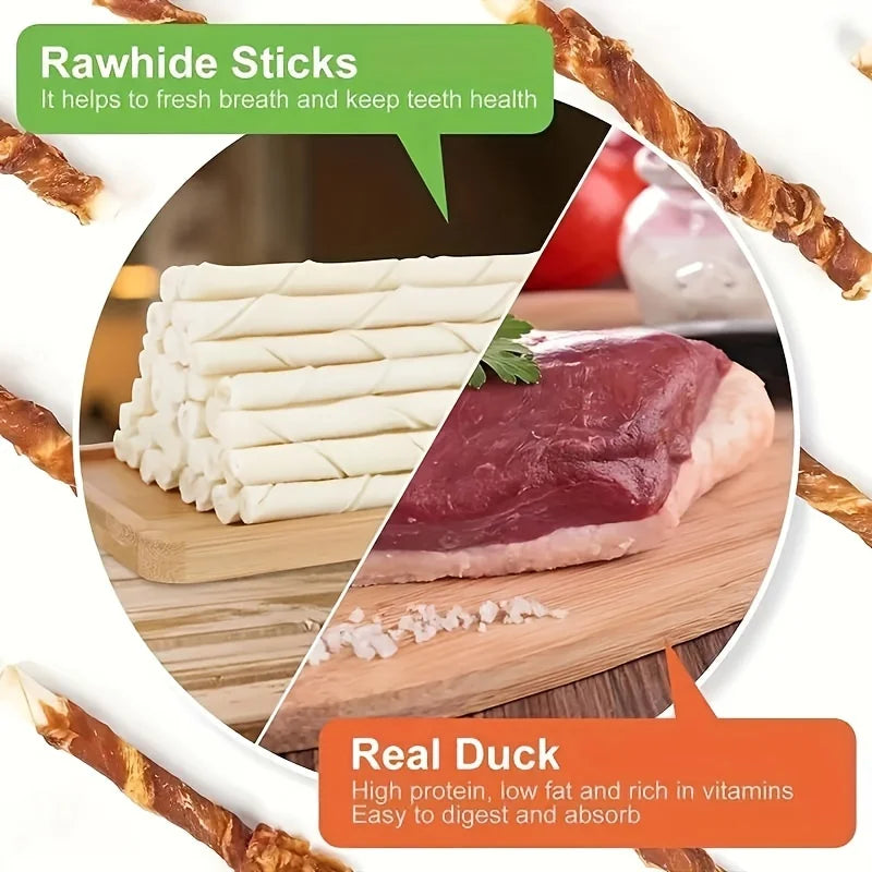 Duck Wrapped Rawhide Sticks