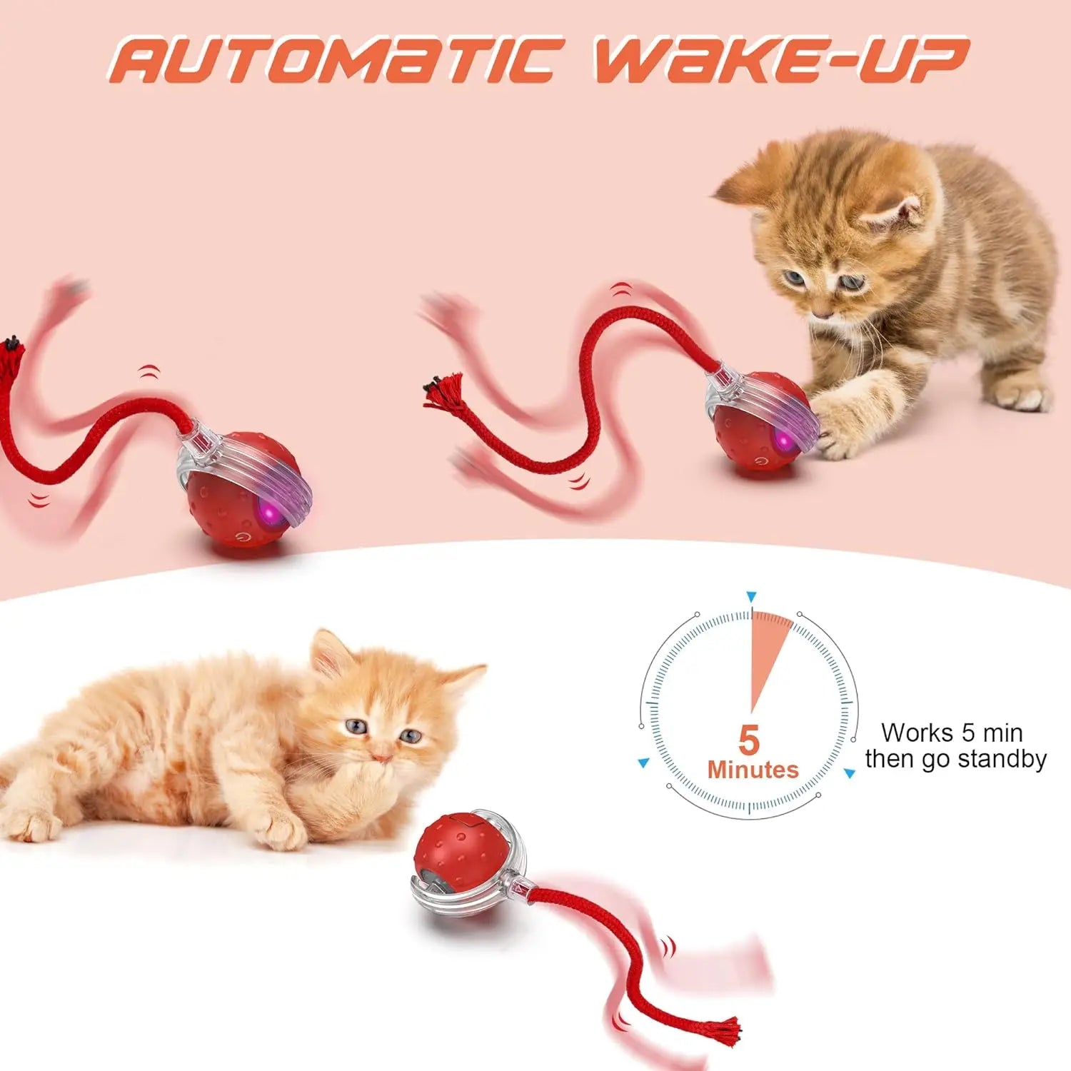 Automatic Interactive Pet Toy Rolling Ball