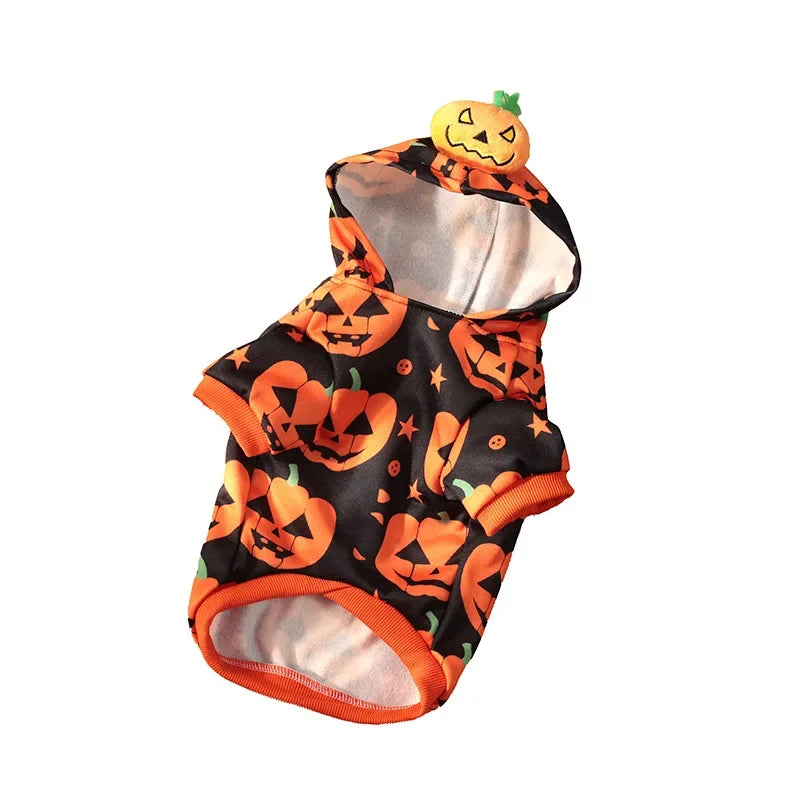 Pumpkin Hoodie Halloween Party Pet Clothing