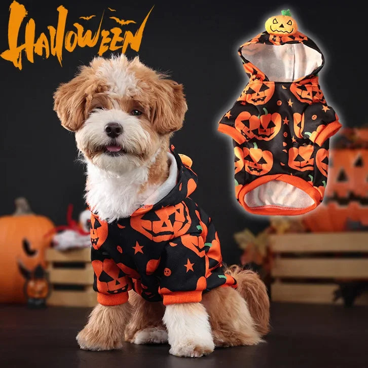 Pumpkin Hoodie Halloween Party Pet Clothing