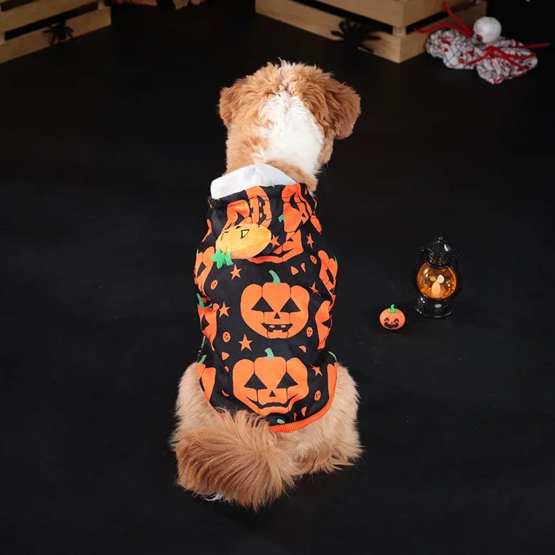 Pumpkin Hoodie Halloween Party Pet Clothing