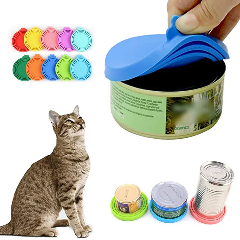 Reusable Pet Food Can Cover and Spoon