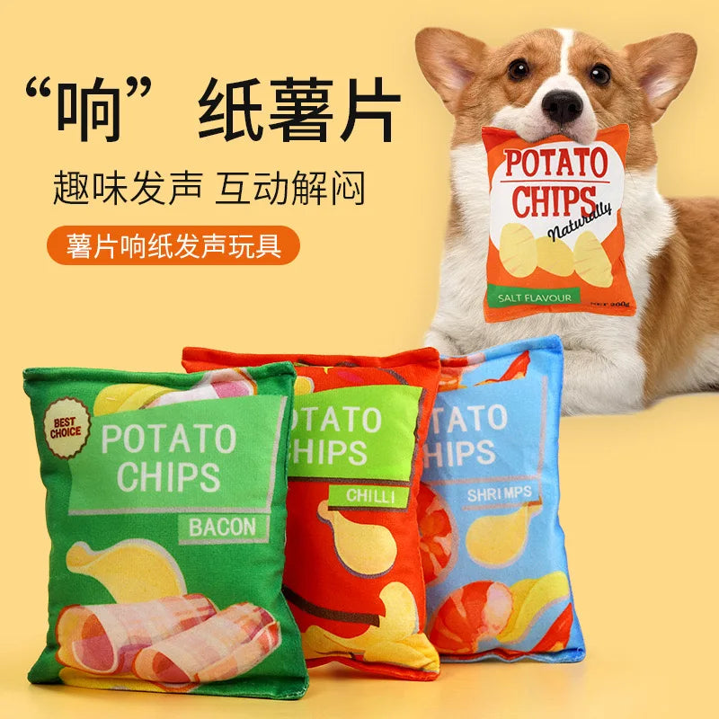 Entertainment Potato Chips Stuffed Pillow Simulated Chewing Toys