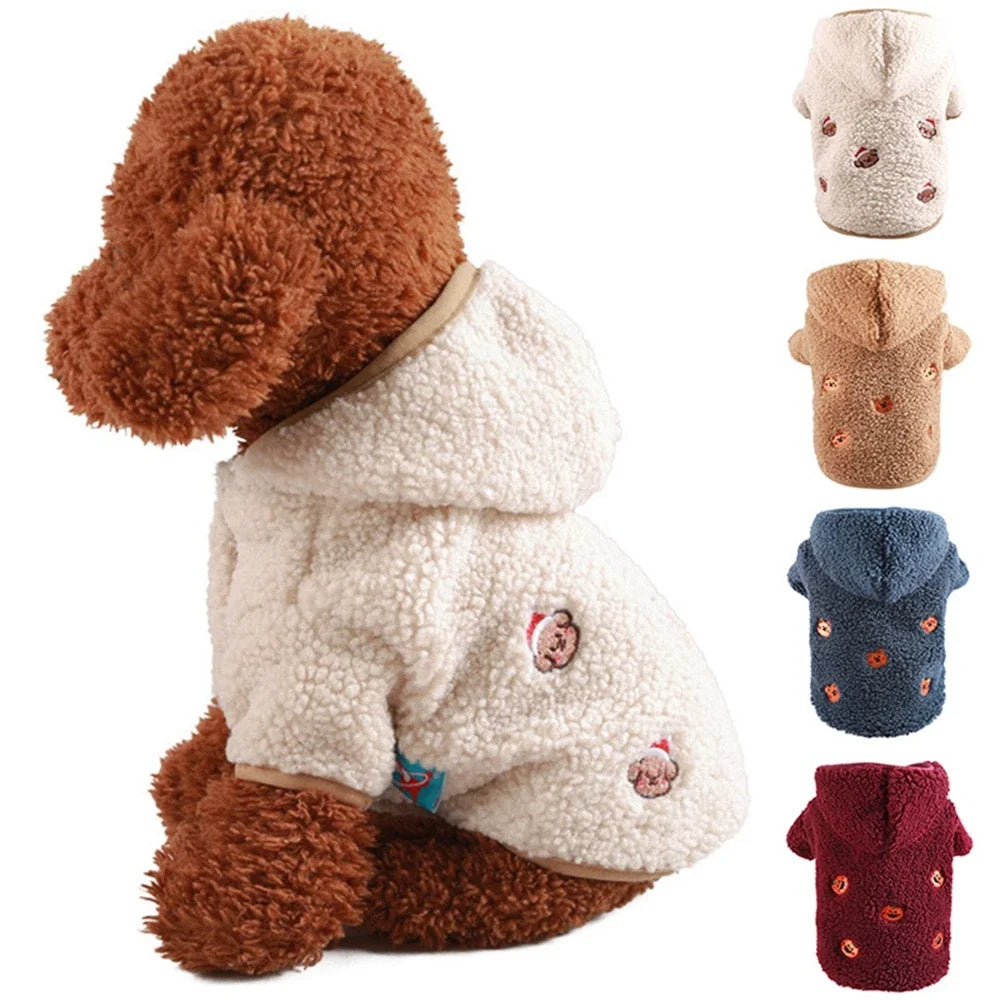 Winter Warm Pet Lamb Velvet Hoodie Clothes