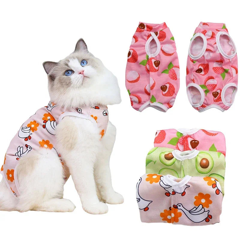 Breathable Elastic Cat Vest for Wound Protection